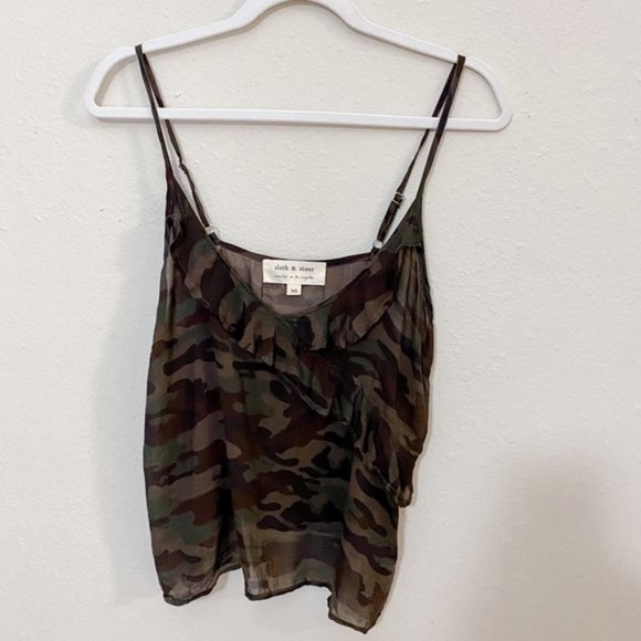 ANTHROPOLOGIE Cloth & Stone Camo Camisole XS - Picture 1 of 4